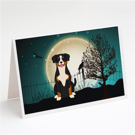 Carolines Treasures Carolines Treasures BB2228GCA7P Halloween Scary Entlebucher Greeting Cards & Envelopes - Pack of 8 BB2228GCA7P
